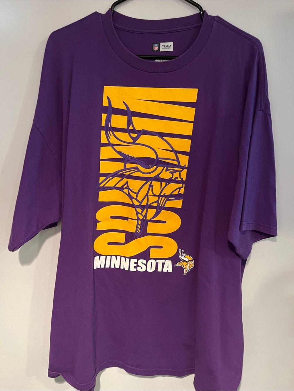 NFL Minnesota Vikings Purple Tee with Gold Vertical Logo